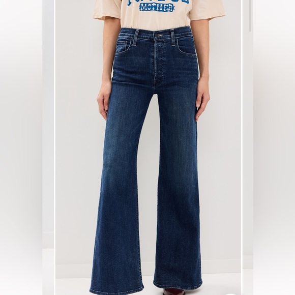 MOTHER Blue Wide Leg Flare Jeans - Picture 3 of 3